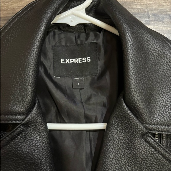 Express Women's Black Faux Leather Jacket - Picture 2 of 3